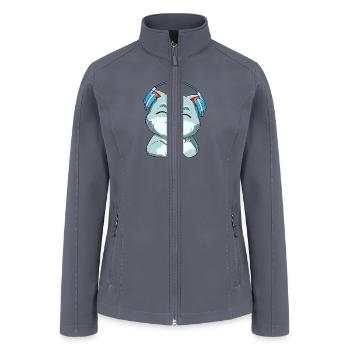 Cat Listening to Music - Women’s Soft Shell Jacket - gray - Front