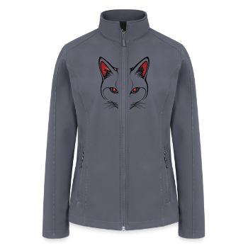 Cat face - Women’s Soft Shell Jacket - gray - Front