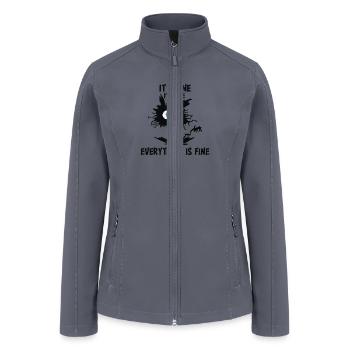 It's Fine I'm Fine Everything Is Fine - Funny cat - Women’s Soft Shell Jacket - gray - Front