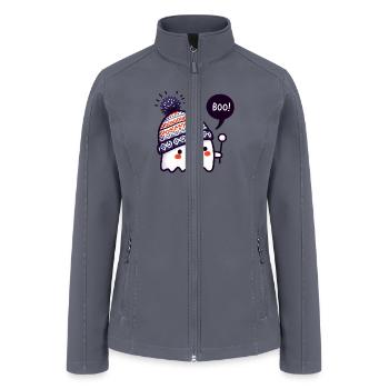 Ghostly Surprise with Knitted Hat - Women’s Soft Shell Jacket - gray - Front