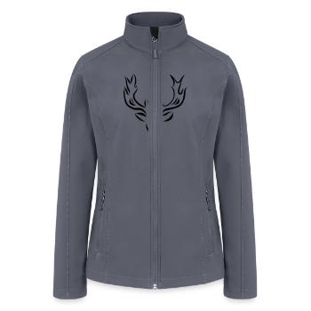 deer antlers stag moose reindeer wildlife head - Women’s Soft Shell Jacket - gray - Front