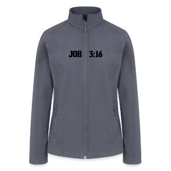 John 3:16 - Women’s Soft Shell Jacket - gray - Front