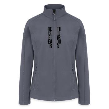 READ THIS WHILE I STARE AT YOUR TITS - Women’s Soft Shell Jacket - gray - Front