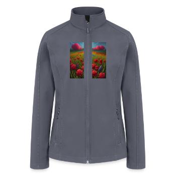 Beautiful Flowers along the Field Road Horizon - Women’s Soft Shell Jacket - gray - Front