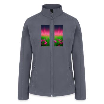 Glowing pink flowers - Women’s Soft Shell Jacket - gray - Front