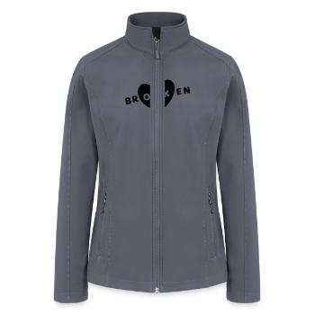Broken Heart Black Doodle - Women’s Soft Shell Jacket - gray - Front