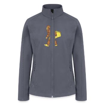 Bigfoot Sasquatch Carrying Taco - Women’s Soft Shell Jacket - gray - Front