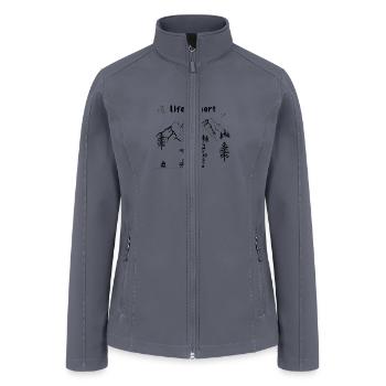 Life Is Short Motorhome Mountain Forest Stars - Women’s Soft Shell Jacket - gray - Front