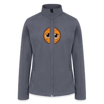 Cute orange cat face - Women’s Soft Shell Jacket - gray - Front