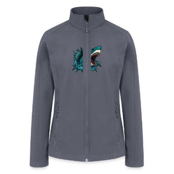 shark angry - Women’s Soft Shell Jacket - gray - Front