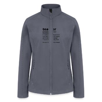 funny teacher definition - Women’s Soft Shell Jacket - gray - Front
