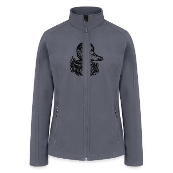 Cute Little Vintage Duck With Huge Beak - Women’s Soft Shell Jacket - gray - Front