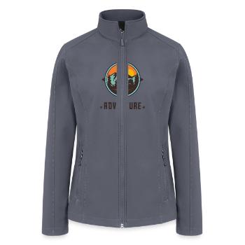 Outdoor adventure badge logo stamp - Women’s Soft Shell Jacket - gray - Front