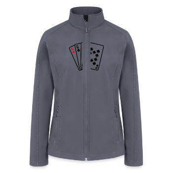Cool Style Playing Cards - Women’s Soft Shell Jacket - gray - Front