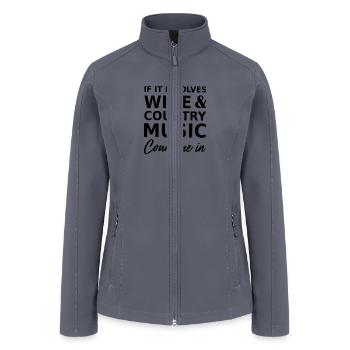 WINE AND COUNTRY MUSIC - Women’s Soft Shell Jacket - gray - Front
