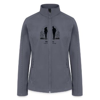 funny family quote my family is the most precious - Women’s Soft Shell Jacket - gray - Front