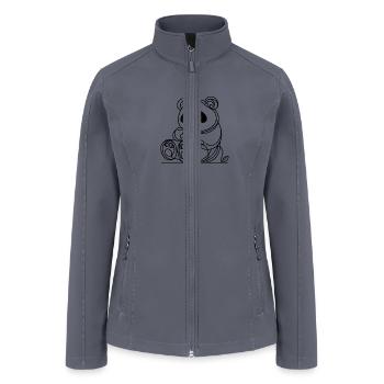 Giant panda design - Women’s Soft Shell Jacket - gray - Front