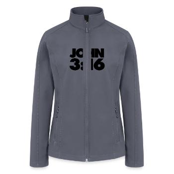John 3:16 - Women’s Soft Shell Jacket - gray - Front