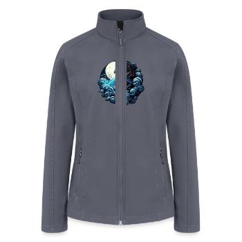 Mystical Dragon Breathing Water Under Moonlight - Women’s Soft Shell Jacket - gray - Front