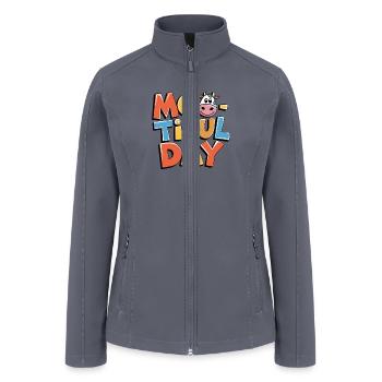 Whimsical Farm Animal Art and Designs for Cow Love - Women’s Soft Shell Jacket - gray - Front