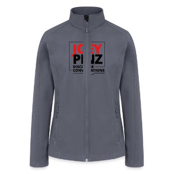 JoeyPinz Logo in Bubble with White Background - Women’s Soft Shell Jacket - gray - Front