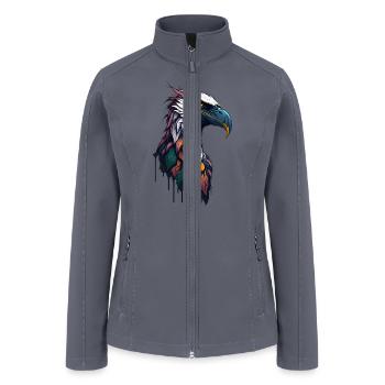 Majestical Bird Vulture Head - Women’s Soft Shell Jacket - gray - Front