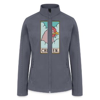 The Chicken Tarot Card - Women’s Soft Shell Jacket - gray - Front