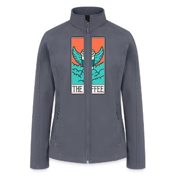 The Coffee Tarot Card - Women’s Soft Shell Jacket - gray - Front