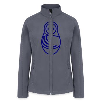 Russian Nesting Doll Single Color Vector - Women’s Soft Shell Jacket - gray - Front