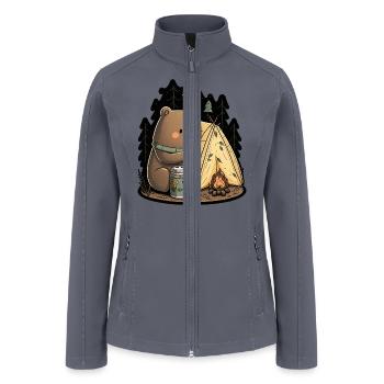 Bear visiting camp - Women’s Soft Shell Jacket - gray - Front