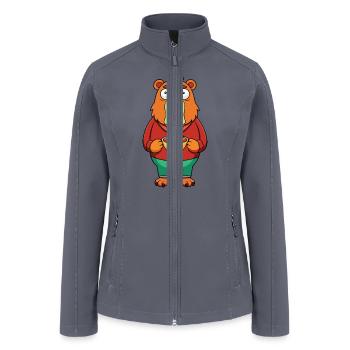 Disgusted Bear with Food in Mouth - Women’s Soft Shell Jacket - gray - Front