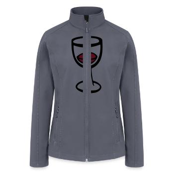 glass of wine - Women’s Soft Shell Jacket - gray - Front