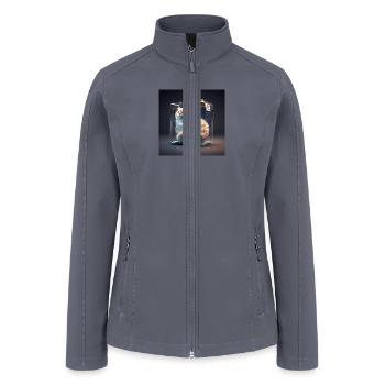 lass packaging filling with hairy kitty - Women’s Soft Shell Jacket - gray - Front