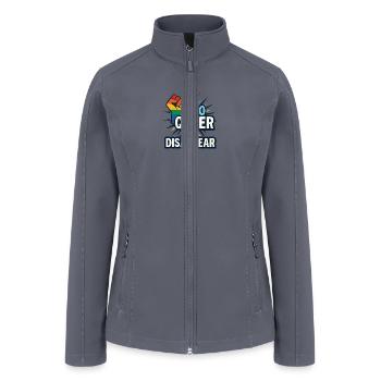 Too queer to disappear. - Women’s Soft Shell Jacket - gray - Front
