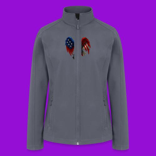 American Flag Bald Eagle - Helmet - Women’s Soft Shell Jacket