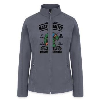 Funny Fishing World s Best Master Baiter - Women’s Soft Shell Jacket - gray - Front