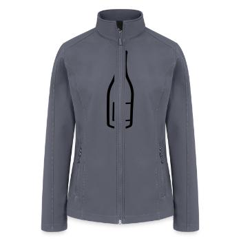 wine bottle - Women’s Soft Shell Jacket - gray - Front