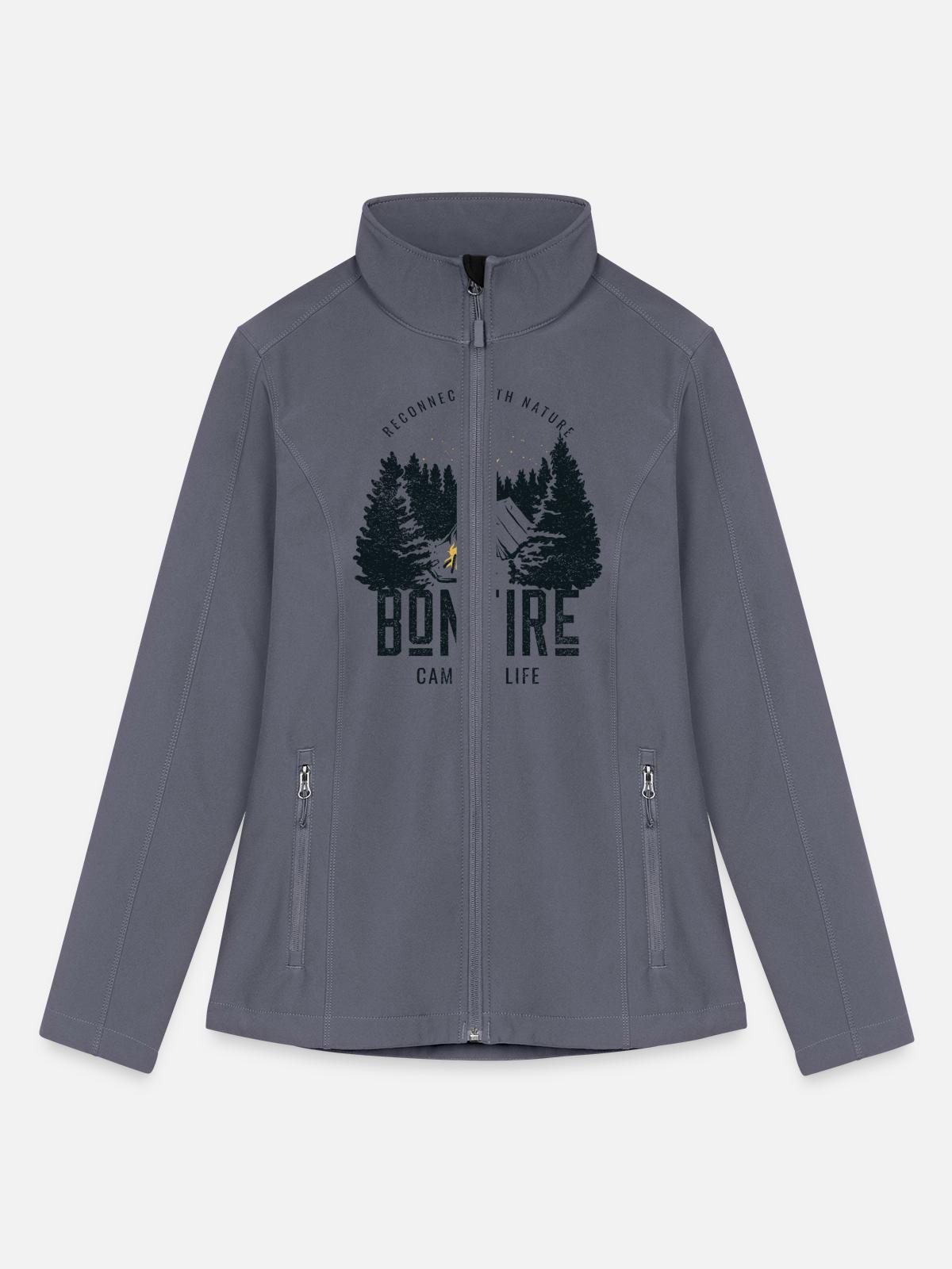 Camping Bonfire - Women’s Soft Shell Jacket - gray - Front