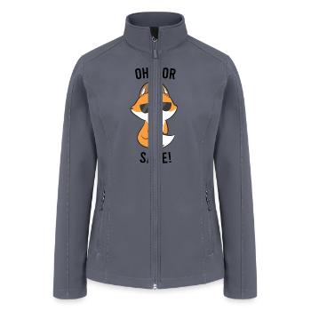 Oh For Fox Sake Funny Fox Love Foxes - Women’s Soft Shell Jacket - gray - Front