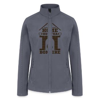 Home Hot Tea Bonfire Christmas Holiday Season - Women’s Soft Shell Jacket - gray - Front