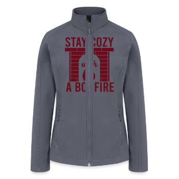 Stay Cozy With A Bonfire Christmas Holiday Season - Women’s Soft Shell Jacket - gray - Front