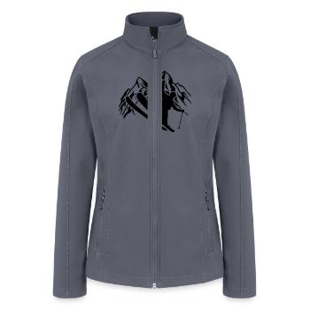 Skiers in the mountains - Ski - Winter sports - Women’s Soft Shell Jacket - gray - Front