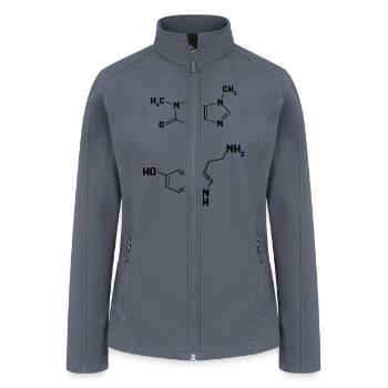 Caffeine Equals Serotonin Molecule Dopamine - Women’s Soft Shell Jacket - gray - Front