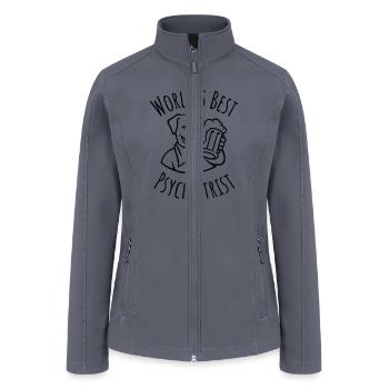 Beer Dog World s Best Psychiatrist - Women’s Soft Shell Jacket - gray - Front