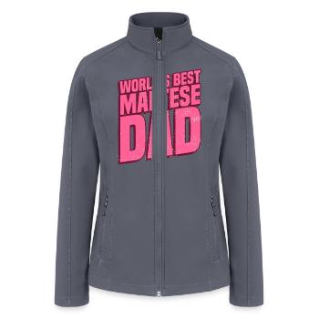 Maltese World's Best Maltese Dad - Women’s Soft Shell Jacket - gray - Front