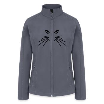 Cat Face out line - Women’s Soft Shell Jacket - gray - Front