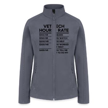 Vet Tech Hourly Rate - Women’s Soft Shell Jacket - gray - Front