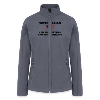 I Fix Broken Tails and Broken Hearts - Women’s Soft Shell Jacket - gray - Front