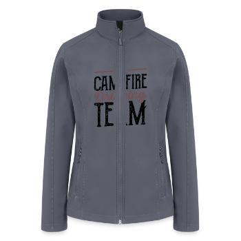 Campfire Drinking Team Camping Camper - Women’s Soft Shell Jacket - gray - Front