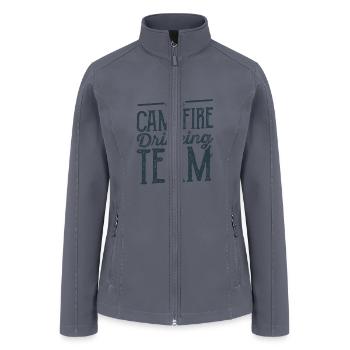 Campfire Drinking Team Camping Camper - Women’s Soft Shell Jacket - gray - Front